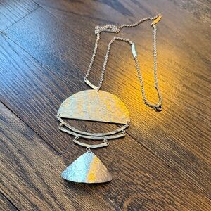 Anthropologie Hammered Gold Geometric Necklace